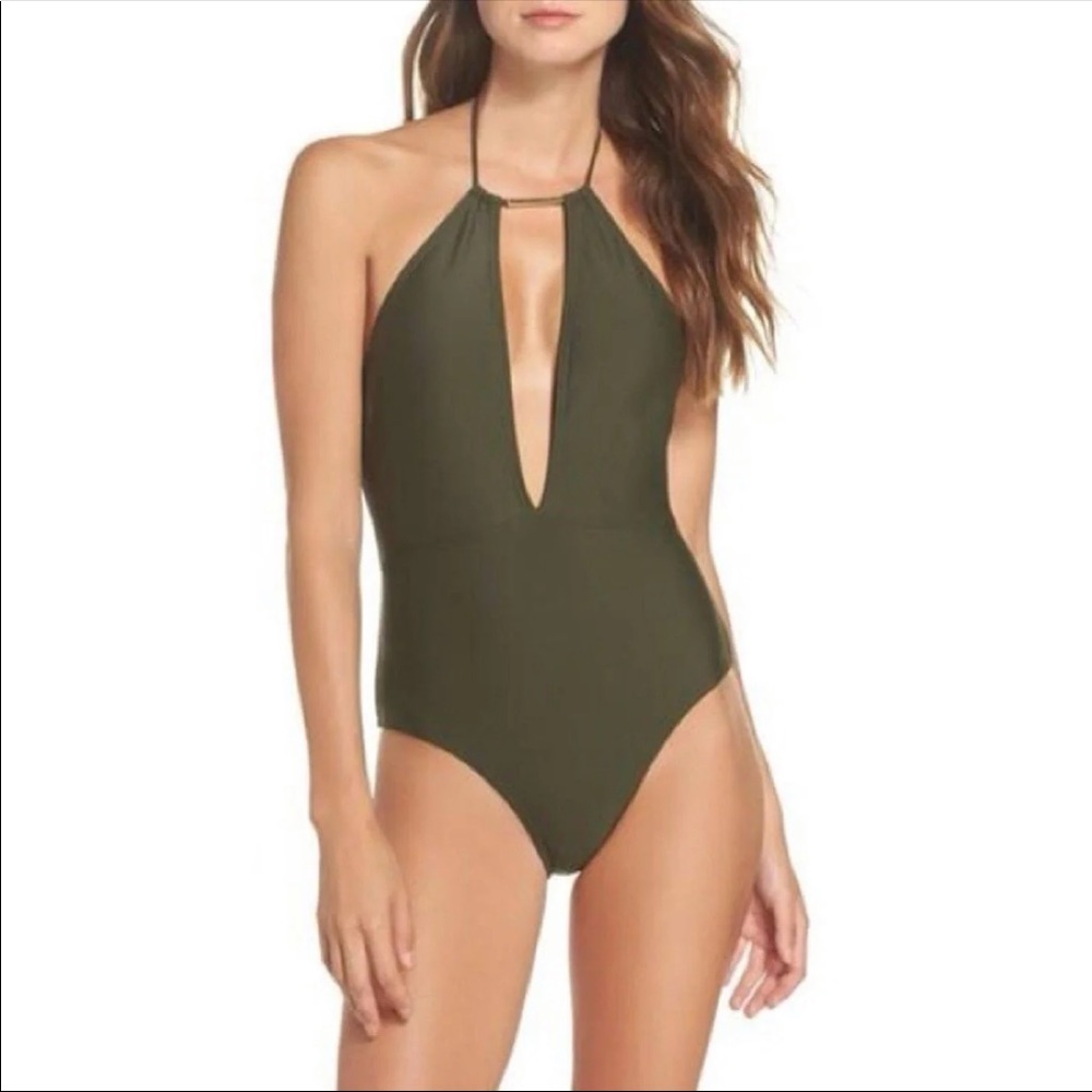 Ted baker low back halter swimsuit